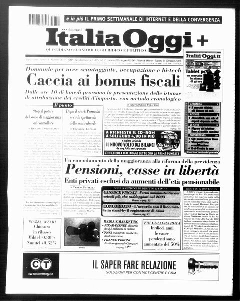 Italia oggi : quotidiano di economia finanza e politica